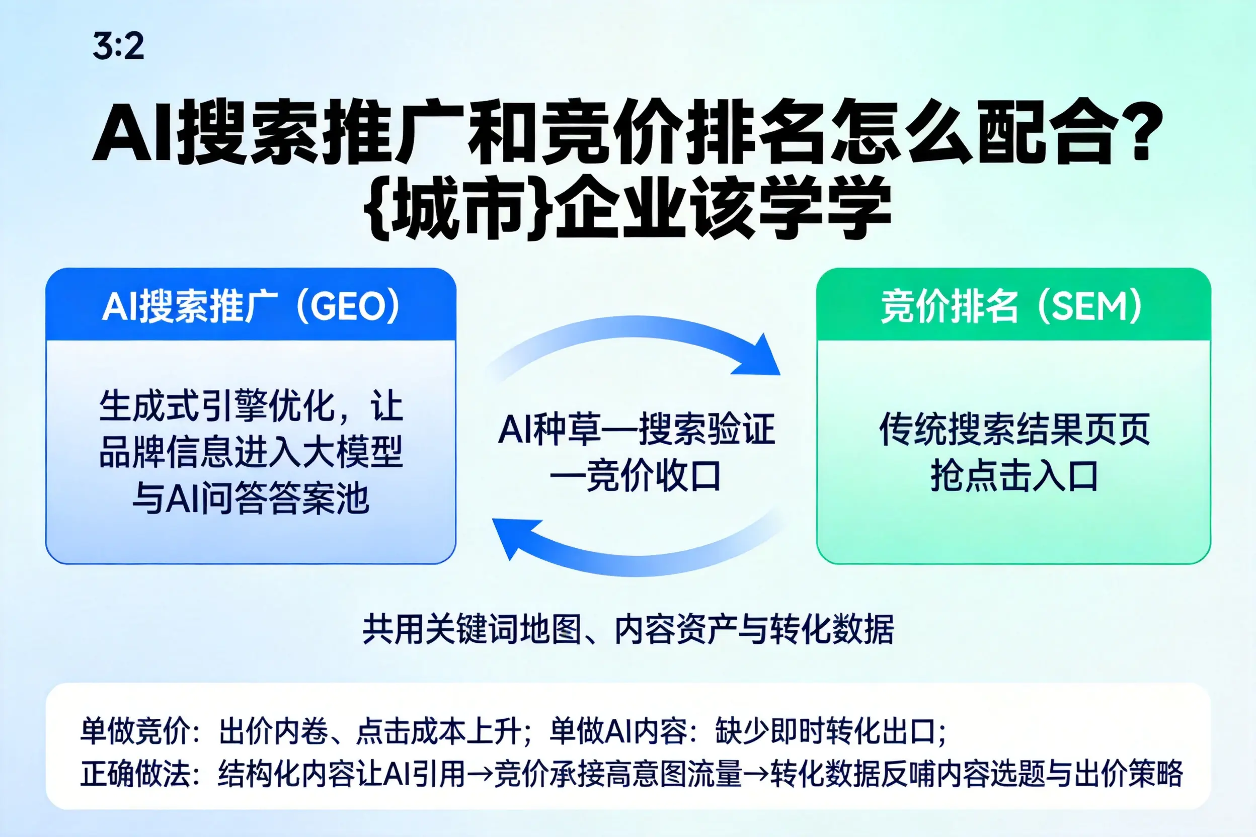 AI搜索推广和竞价排名怎么配合？银川企业该学学